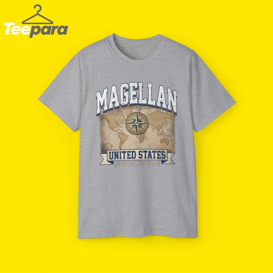 intage Magellan US Map Graphic Tee | Retro 90s Explore Beyond Heavyweight Comfort Colors Streetwear T-Shirt
