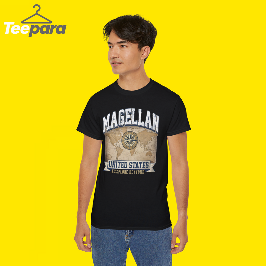 intage Magellan US Map Graphic Tee | Retro 90s Explore Beyond Heavyweight Comfort Colors Streetwear T-Shirt