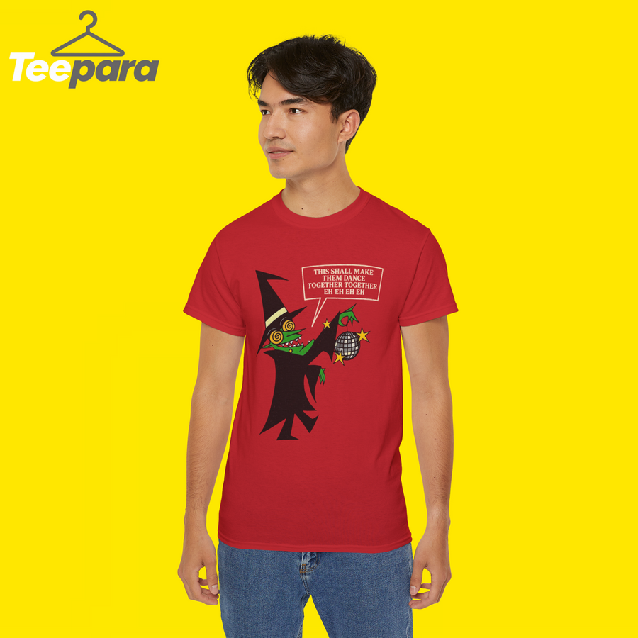 Man wearing red This Shall Make Them Dance Together Shirt