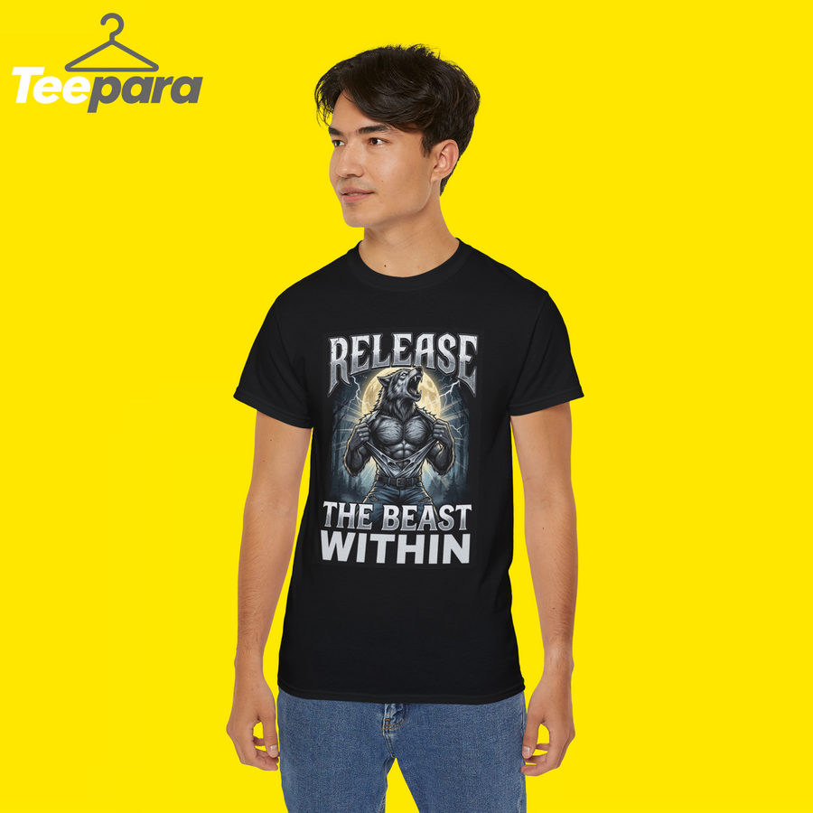 wolf ripping shirt men