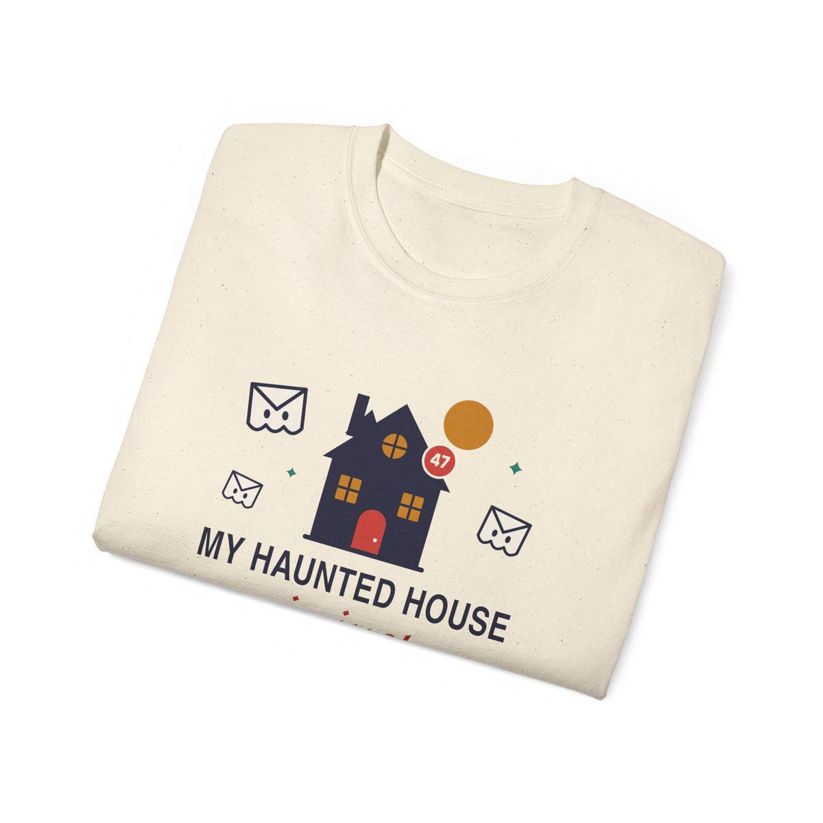 My Haunted House Is Just Unread Emails funny Halloween office t-shirt by TeePara