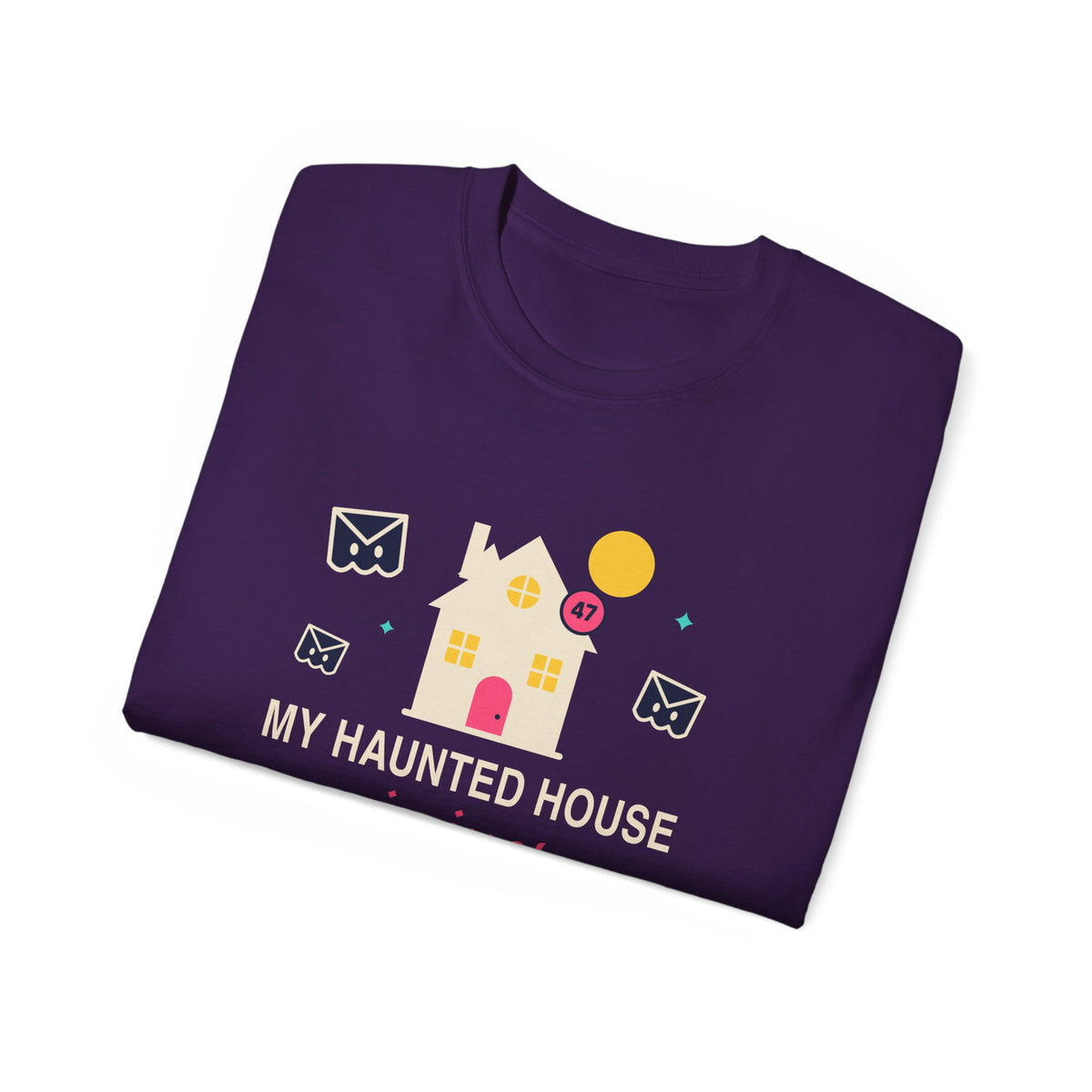 My Haunted House Is Just Unread Emails funny Halloween office t-shirt by TeePara