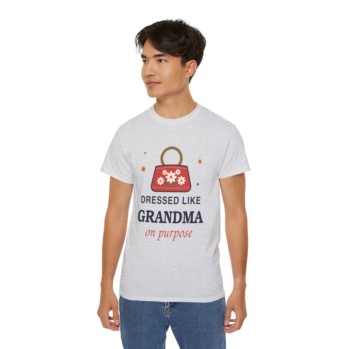 Dressed Like Grandma On Purpose vintage floral handbag t-shirt by TeePara