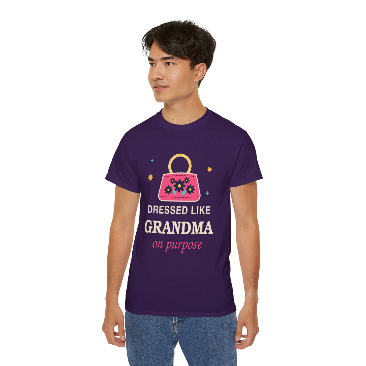 Dressed Like Grandma On Purpose vintage floral handbag t-shirt by TeePara