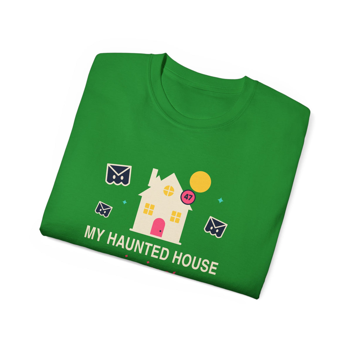 My Haunted House Is Just Unread Emails funny Halloween office t-shirt by TeePara