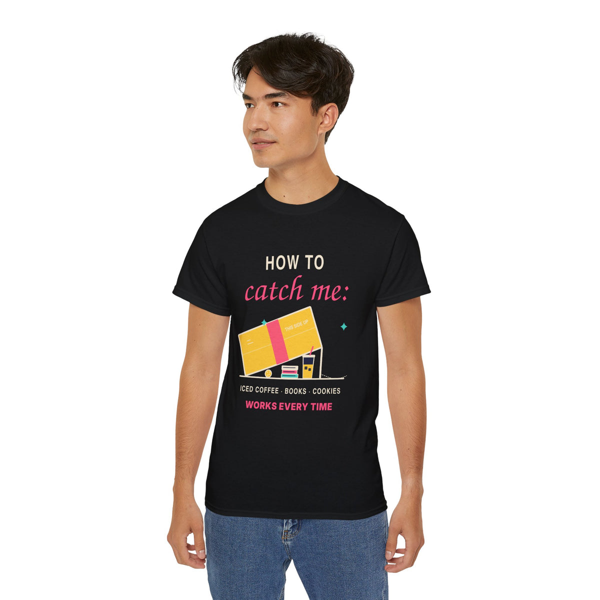 How To Catch Me funny iced coffee and book lover t-shirt by TeePara
