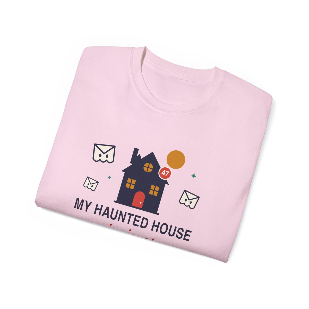 My Haunted House Is Just Unread Emails funny Halloween office t-shirt by TeePara