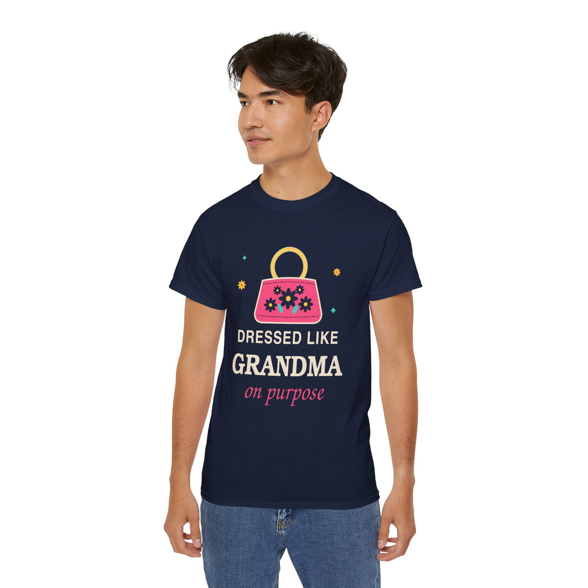 Dressed Like Grandma On Purpose vintage floral handbag t-shirt by TeePara