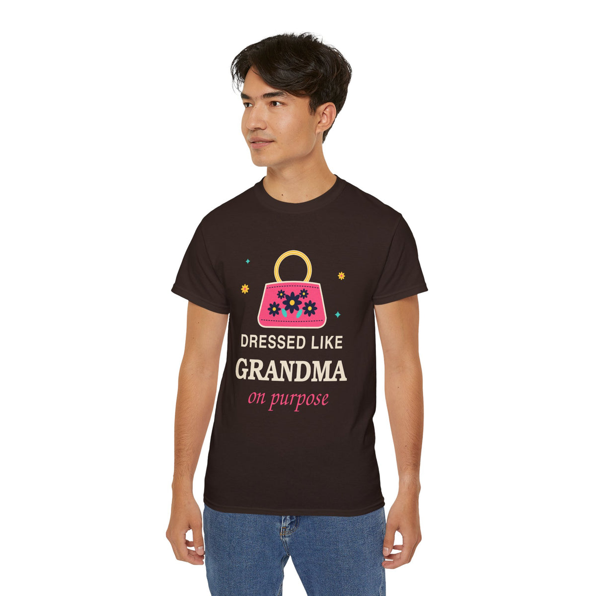Dressed Like Grandma On Purpose vintage floral handbag t-shirt by TeePara