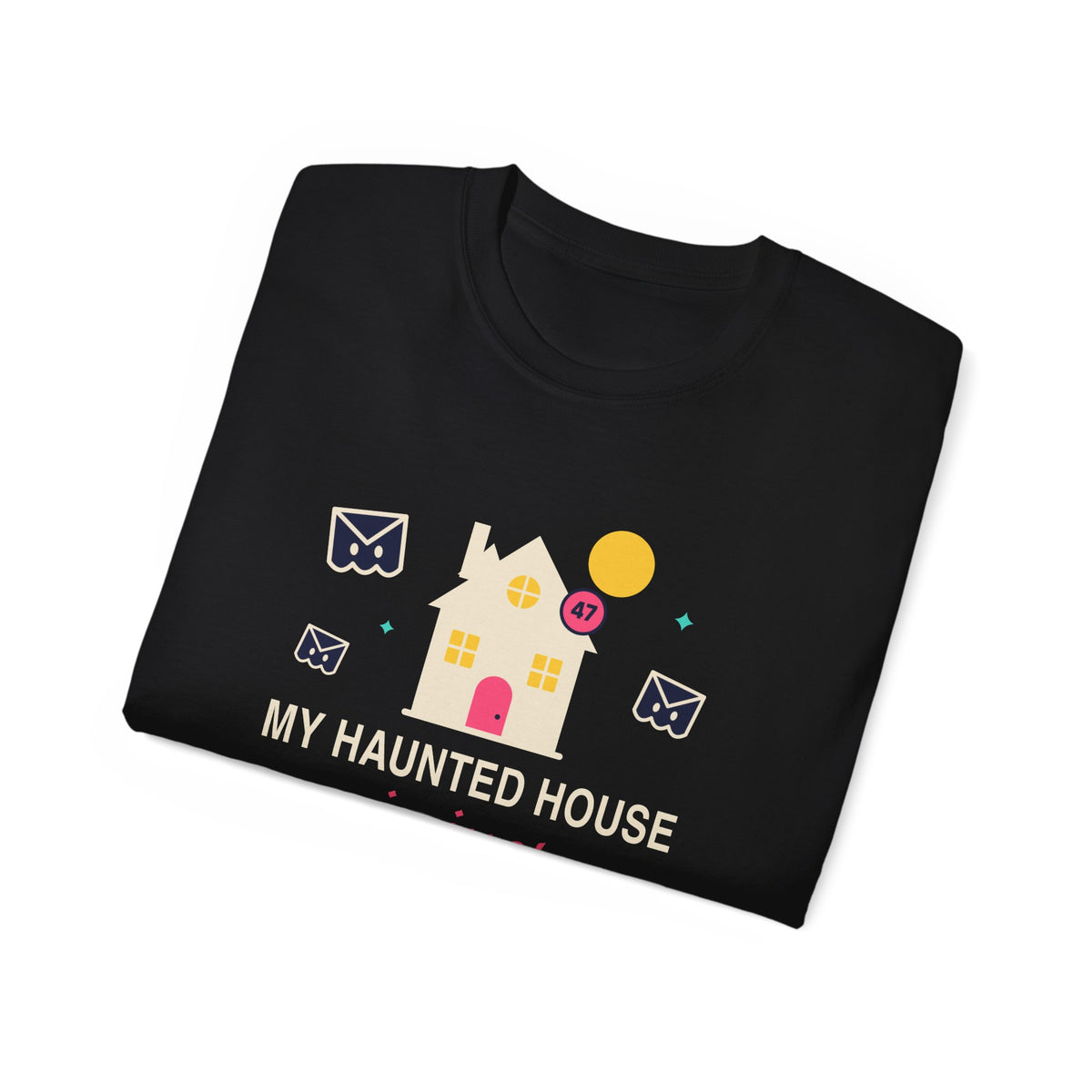 My Haunted House Is Just Unread Emails funny Halloween office t-shirt by TeePara