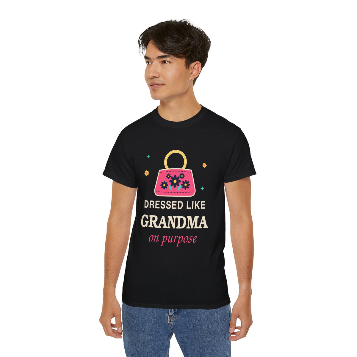 Dressed Like Grandma On Purpose vintage floral handbag t-shirt by TeePara