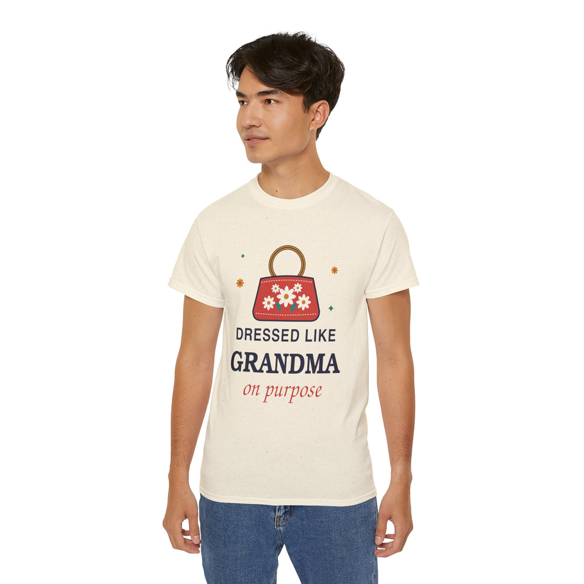 Dressed Like Grandma On Purpose vintage floral handbag t-shirt by TeePara