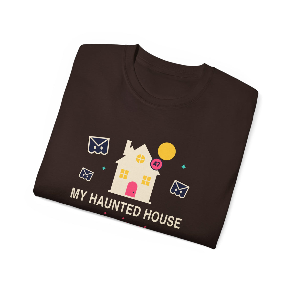 My Haunted House Is Just Unread Emails funny Halloween office t-shirt by TeePara