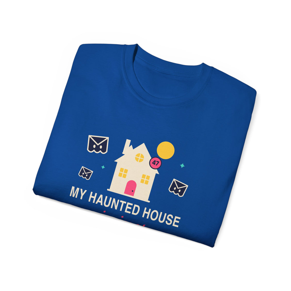 My Haunted House Is Just Unread Emails funny Halloween office t-shirt by TeePara