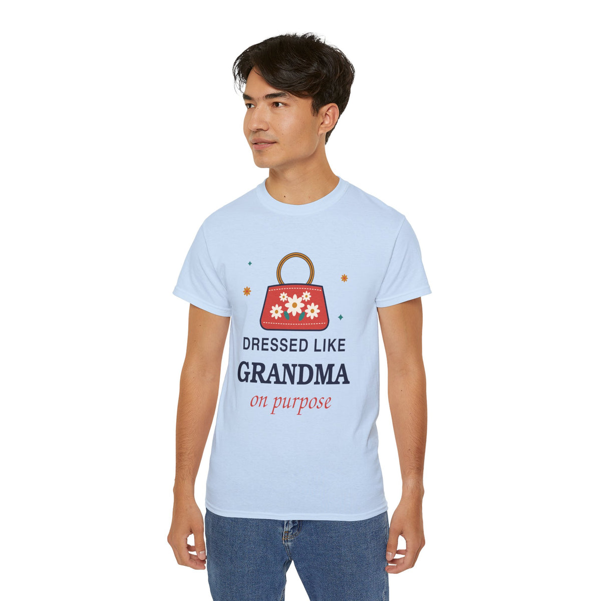 Dressed Like Grandma On Purpose vintage floral handbag t-shirt by TeePara