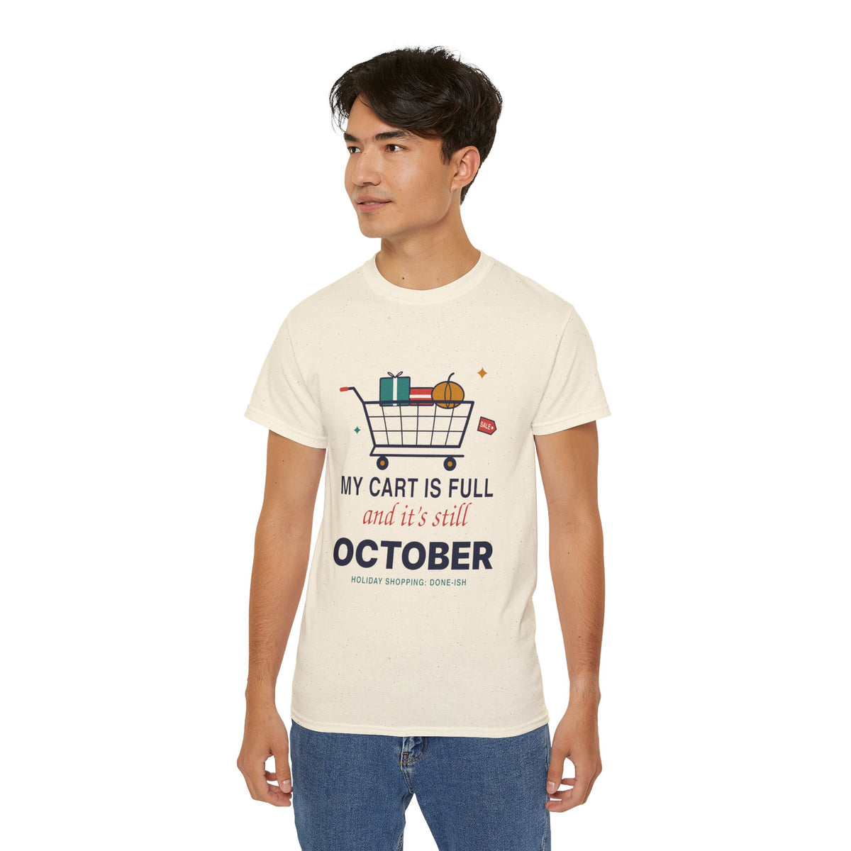 My Cart Is Full And It's Still October funny shopper t-shirt by TeePara