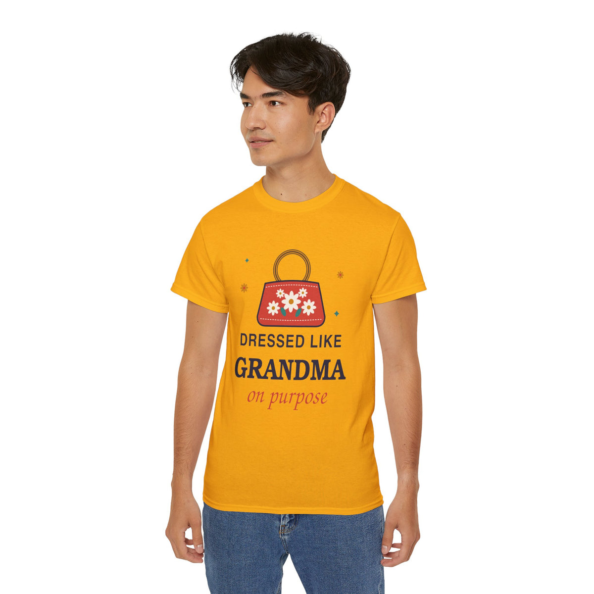 Dressed Like Grandma On Purpose vintage floral handbag t-shirt by TeePara