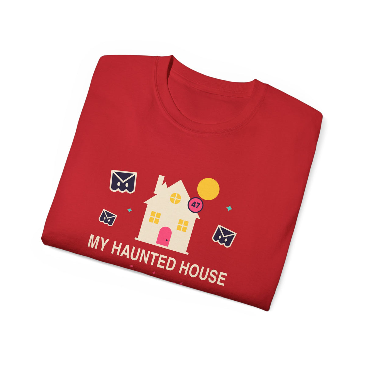 My Haunted House Is Just Unread Emails funny Halloween office t-shirt by TeePara