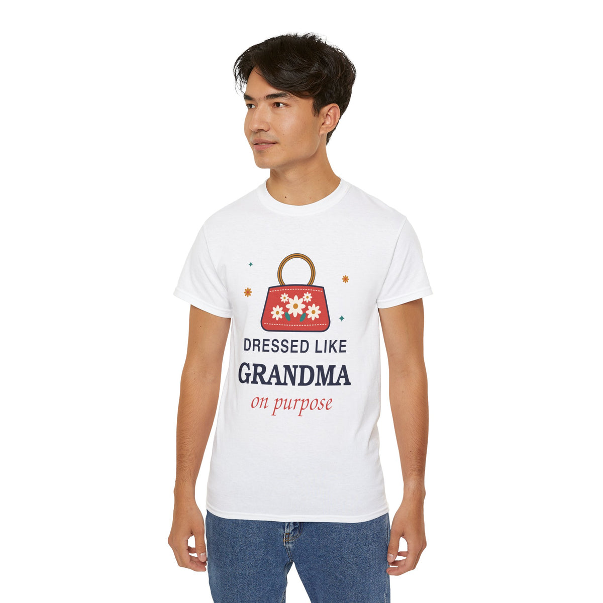 Dressed Like Grandma On Purpose vintage floral handbag t-shirt by TeePara