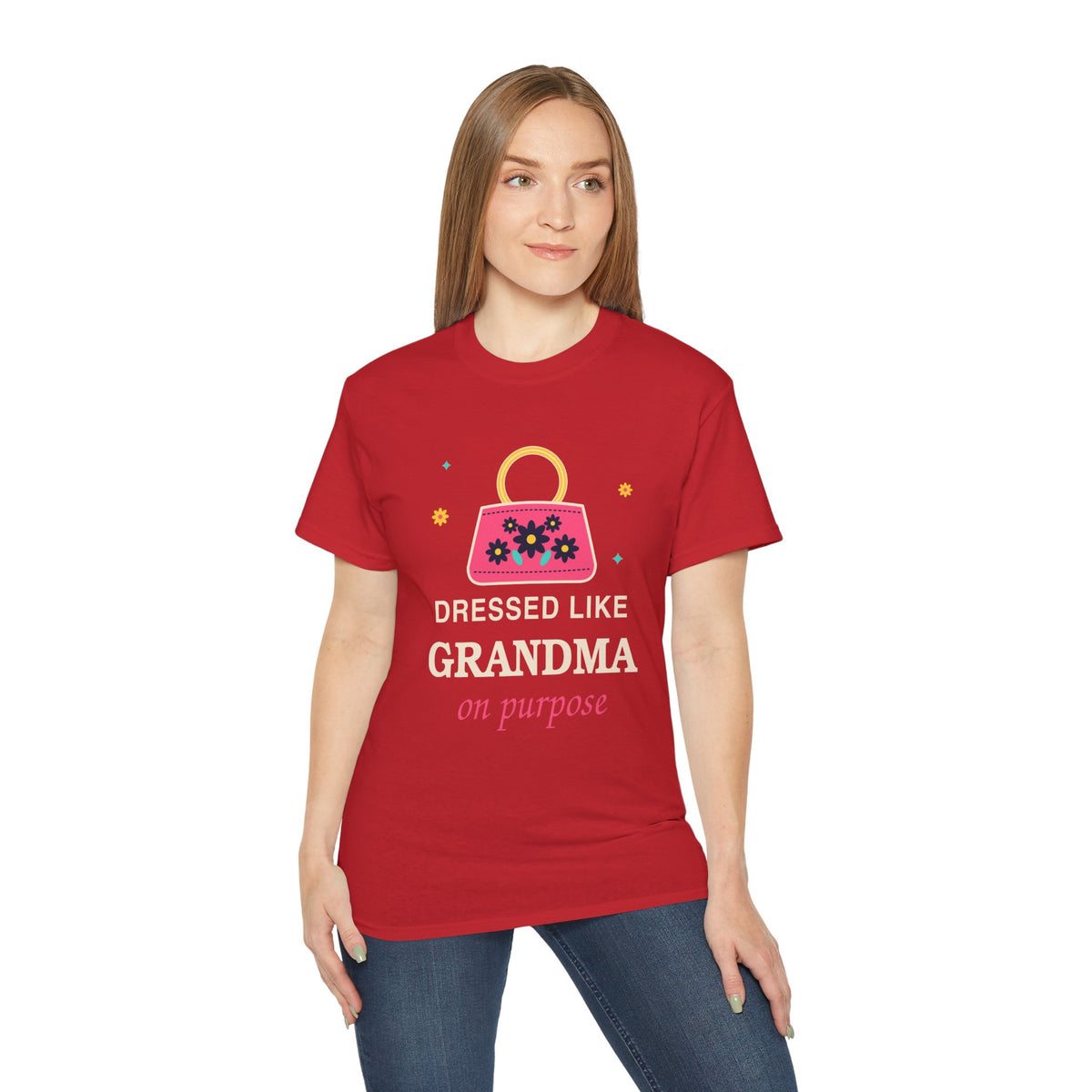 Dressed Like Grandma On Purpose vintage floral handbag t-shirt by TeePara