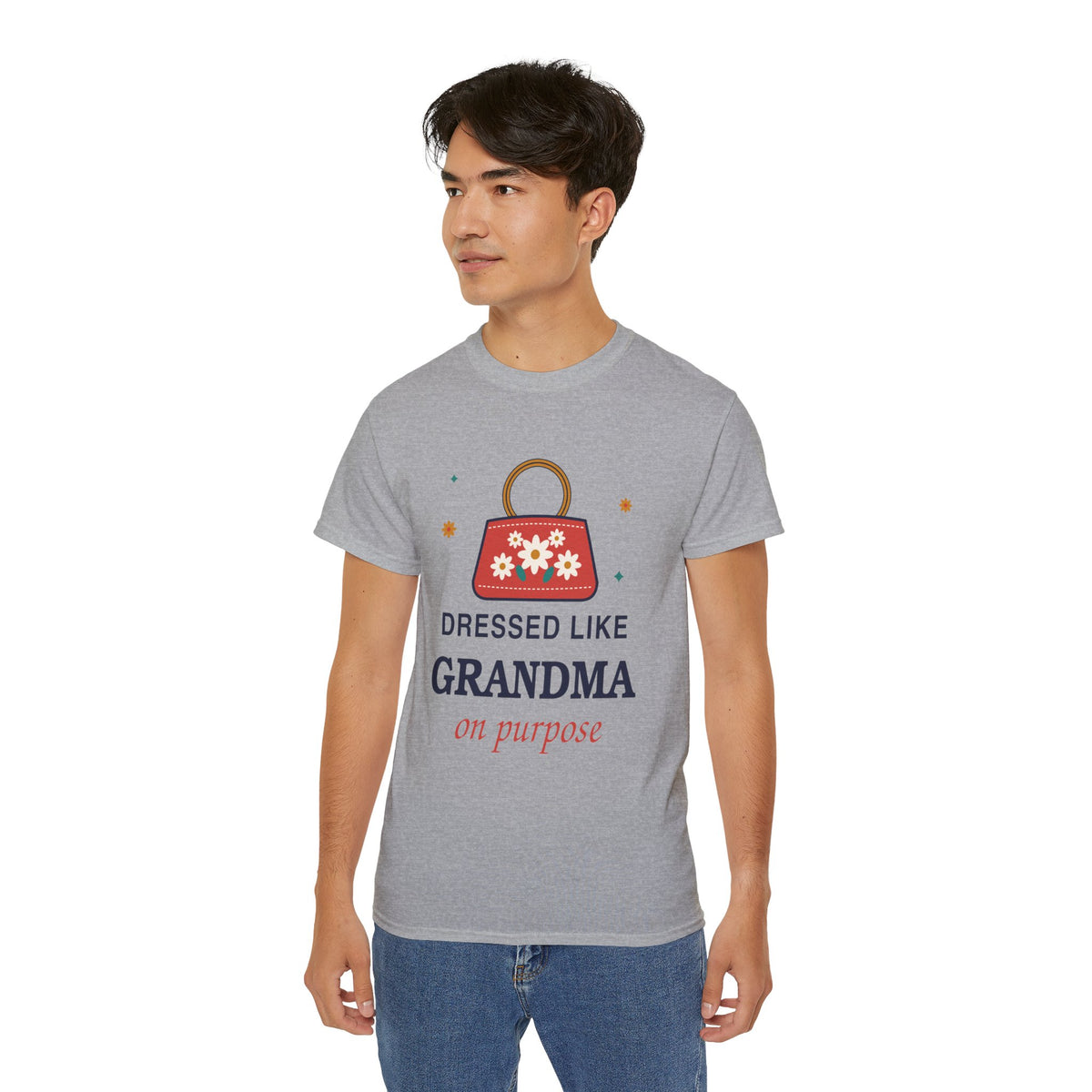 Dressed Like Grandma On Purpose vintage floral handbag t-shirt by TeePara