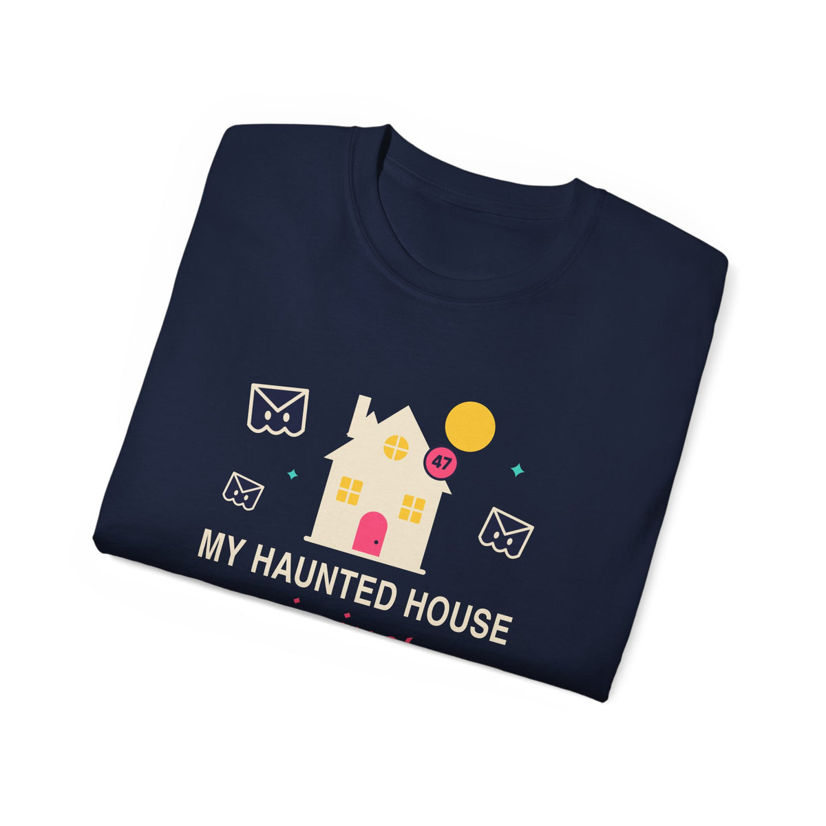 My Haunted House Is Just Unread Emails funny Halloween office t-shirt by TeePara