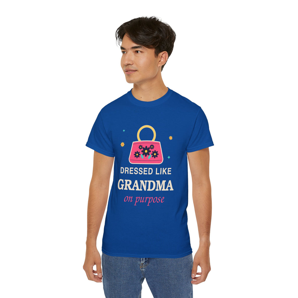 Dressed Like Grandma On Purpose vintage floral handbag t-shirt by TeePara