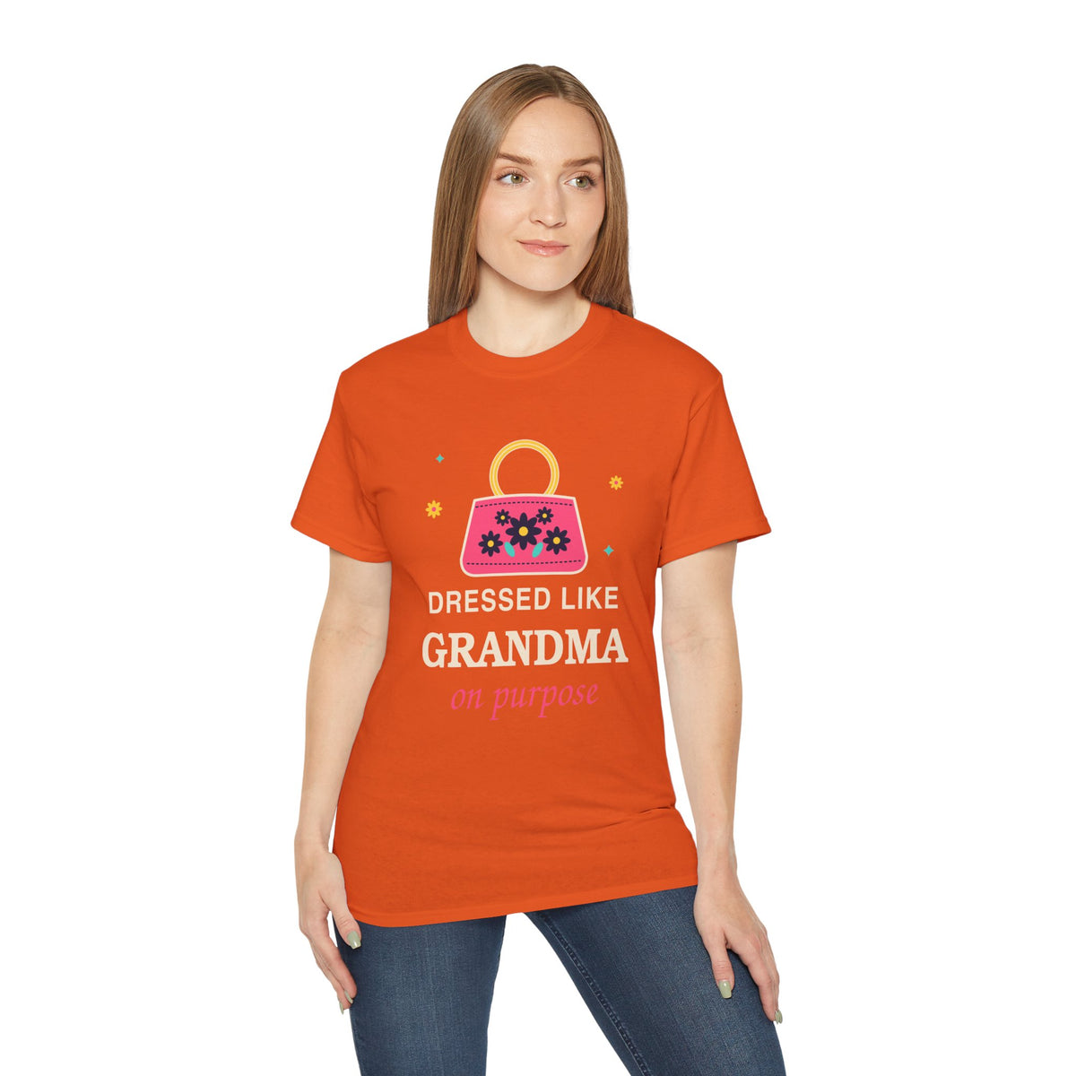 Dressed Like Grandma On Purpose vintage floral handbag t-shirt by TeePara
