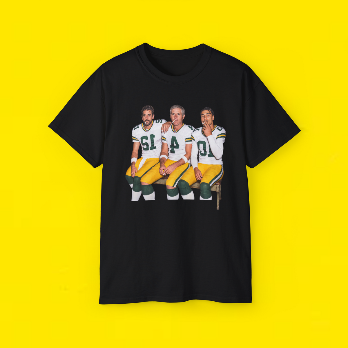 Bart Starr Brett Favre and Aaron Rodgers Green Bay Packers Football Signatures shirt