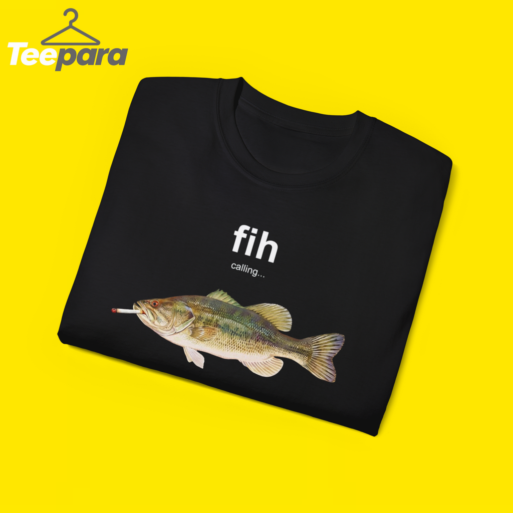  Fih Calling Smoking Fish Meme phone call screen Shirt