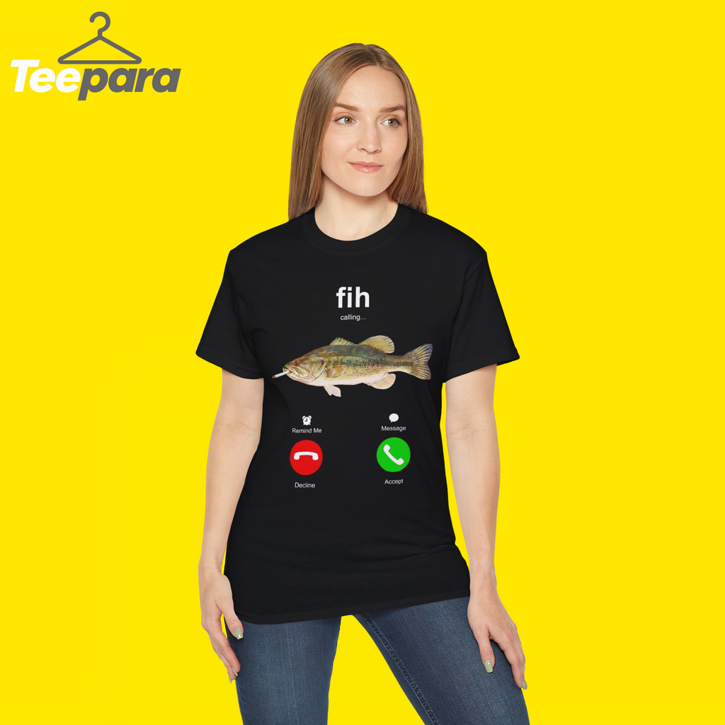  Fih Calling Smoking Fish Meme phone call screen Shirt