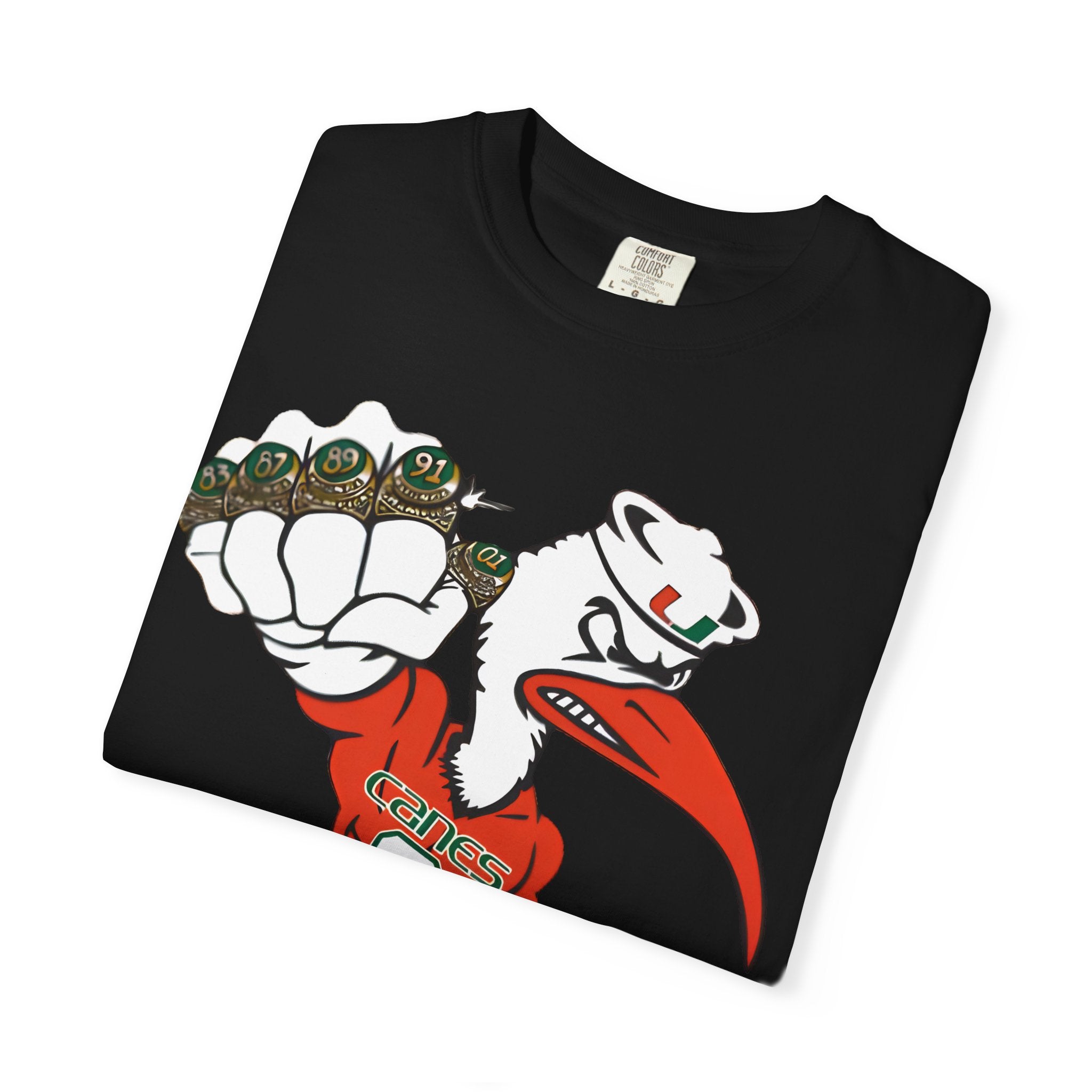 Miami Hurricanes Men's 5 Rings POW T-Shirt