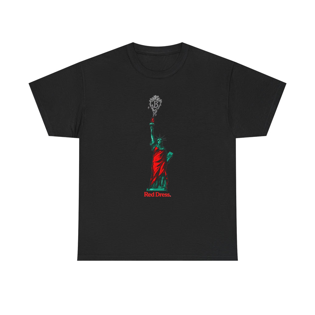 Red Dress Statue of Liberty Shirt black