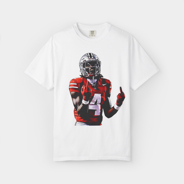Ohio State Buckeyes Jeremiah Smith Player Middle Finger T-Shirt
