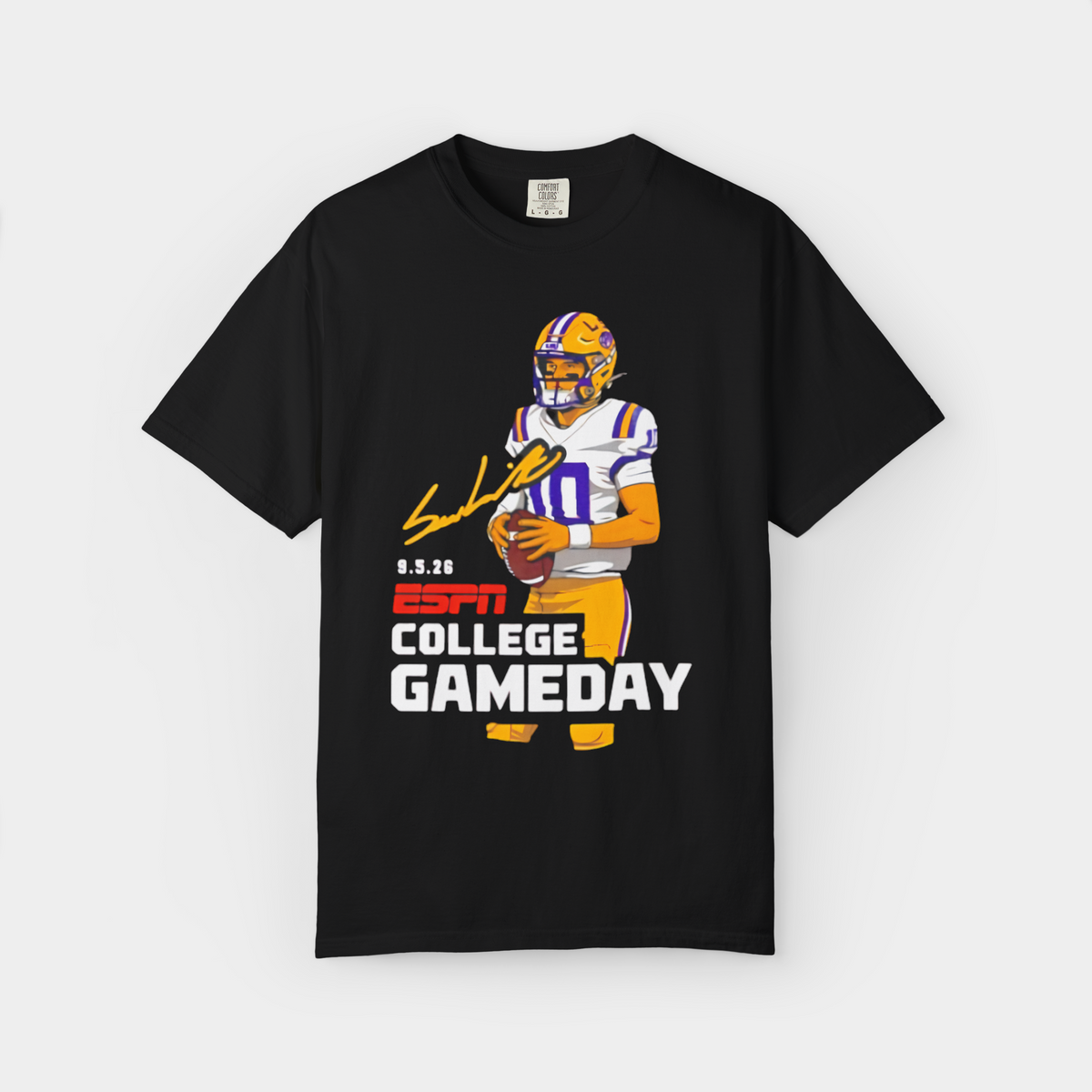 Sam Leavitt LSU Tigers 2026 ESPN College Gameday Signature T-Shirt