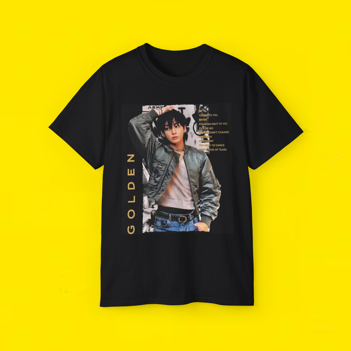 JIN WEARING A JUNGKOOK SHIRT