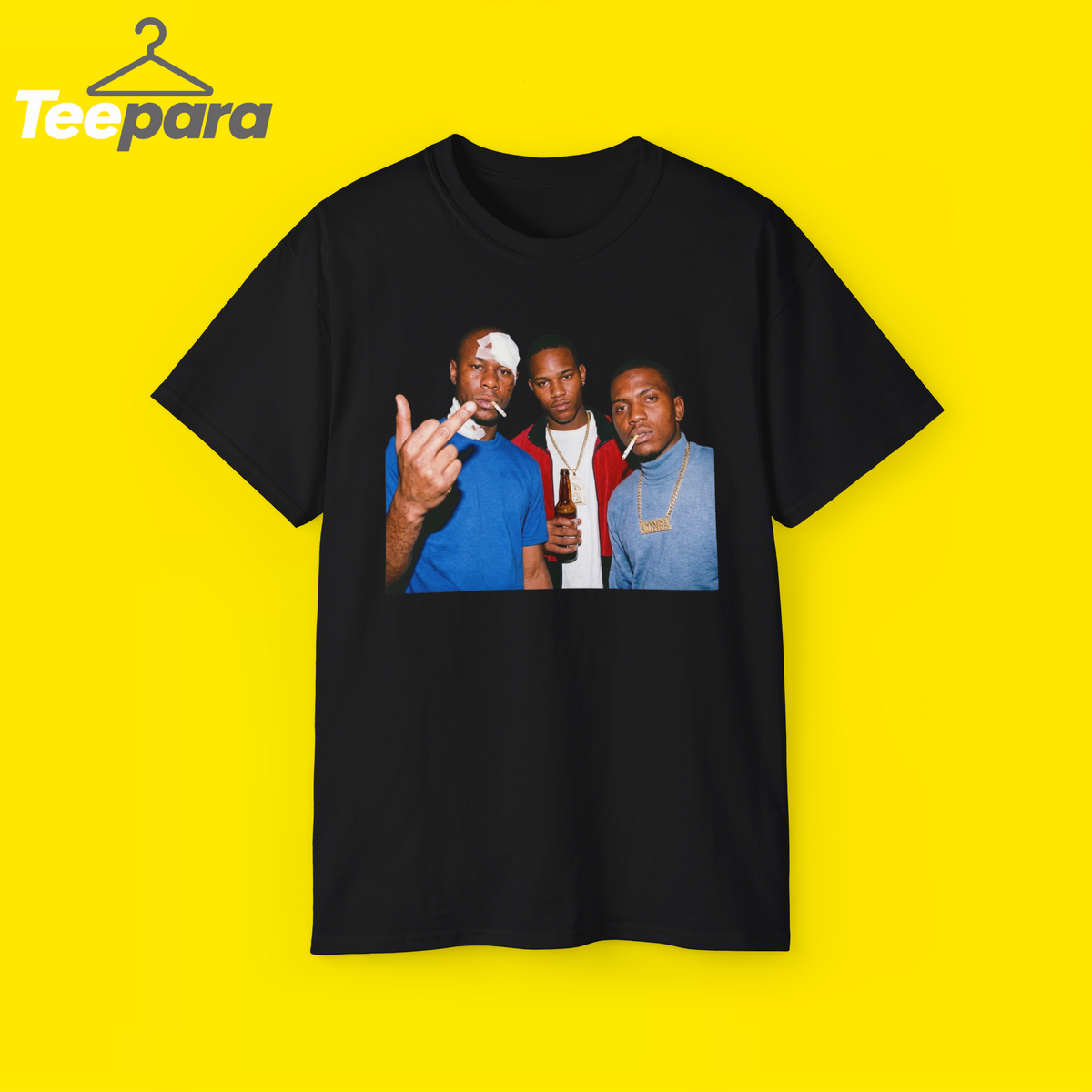 Migos Tee Black Hip Hop Rap Group Photo Print Unisex Cotton Shirt