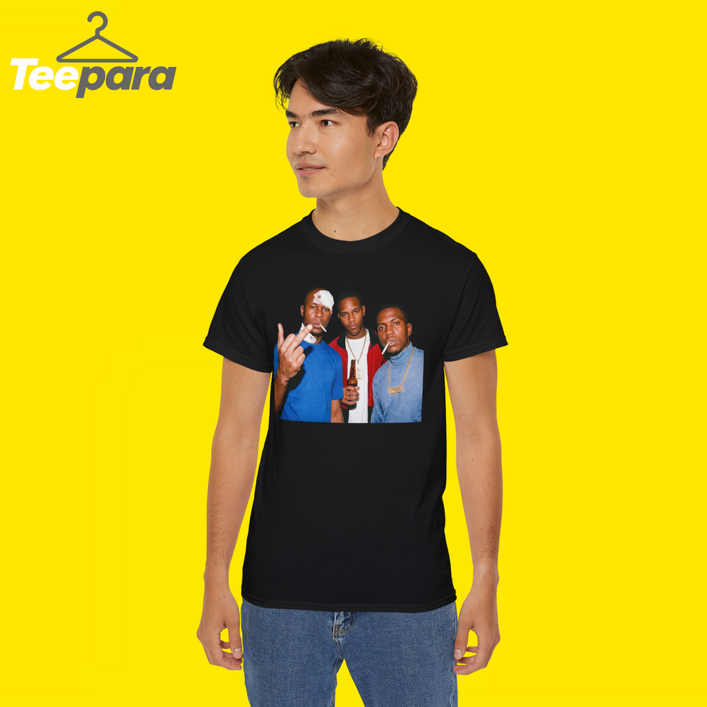 Migos Tee Black Hip Hop Rap Group Photo Print Unisex Cotton Shirt