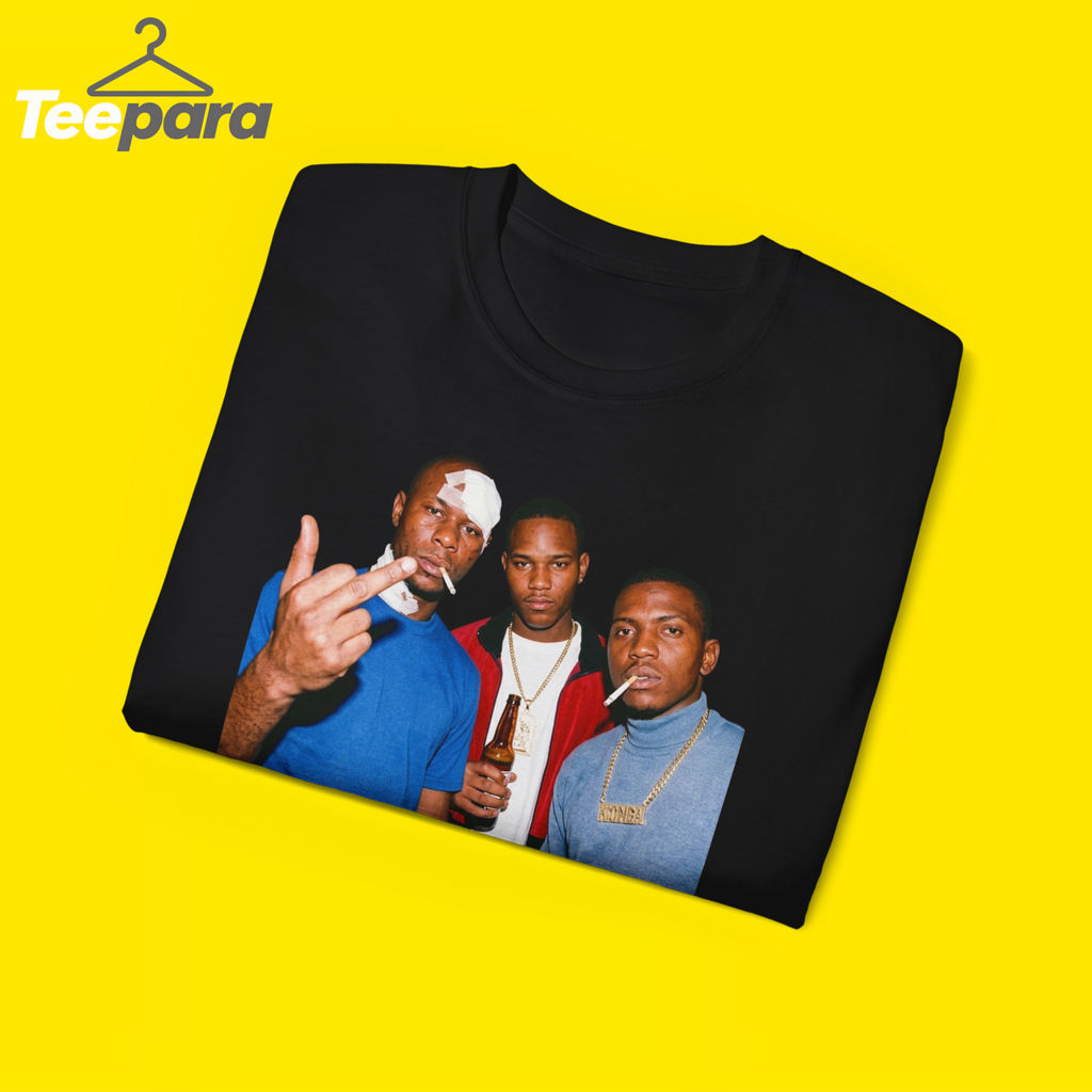 Migos Tee Black Hip Hop Rap Group Photo Print Unisex Cotton Shirt