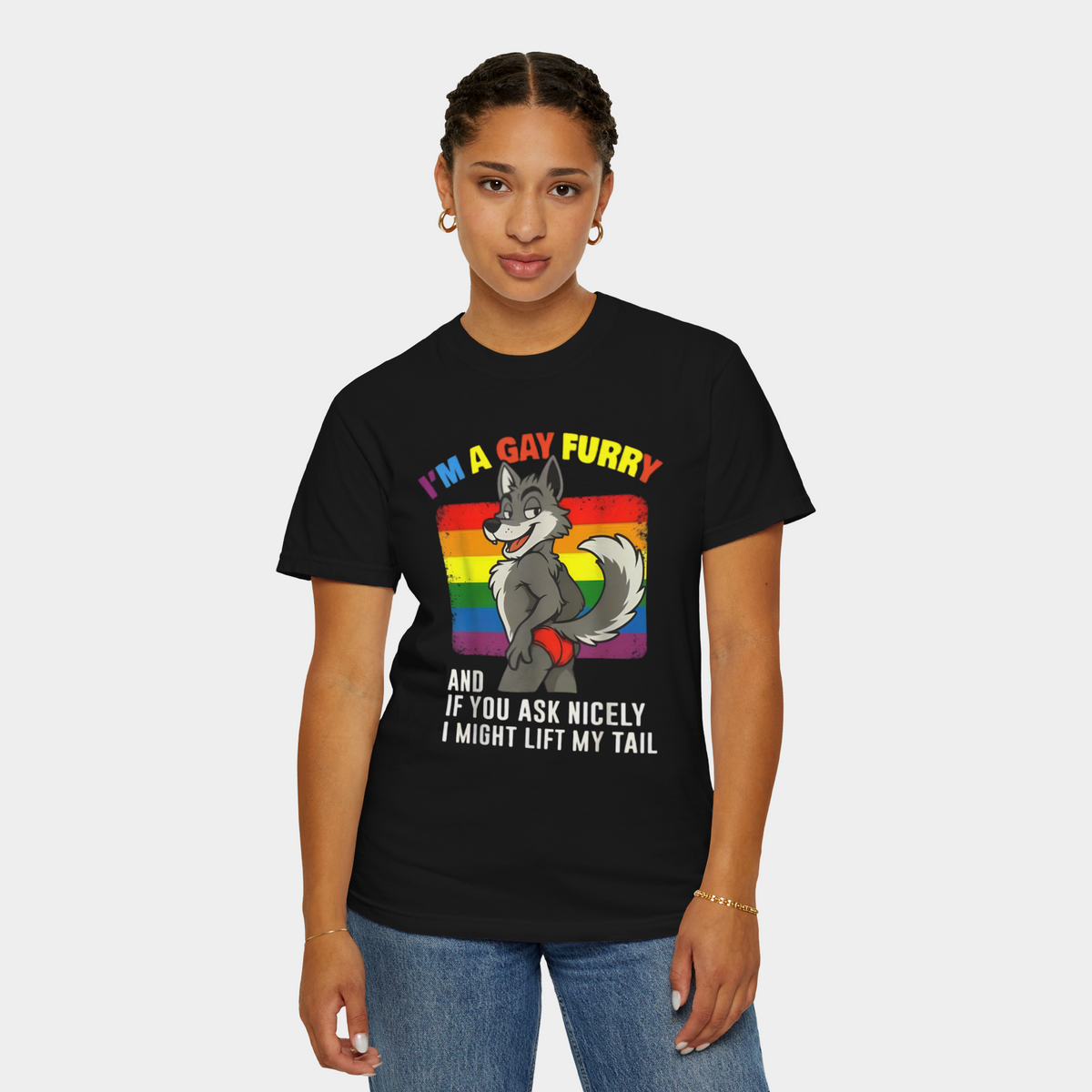 I'm A Gay Furry Pride Month Gay LGBTQ Rainbow Fox Furry T-Shirt
