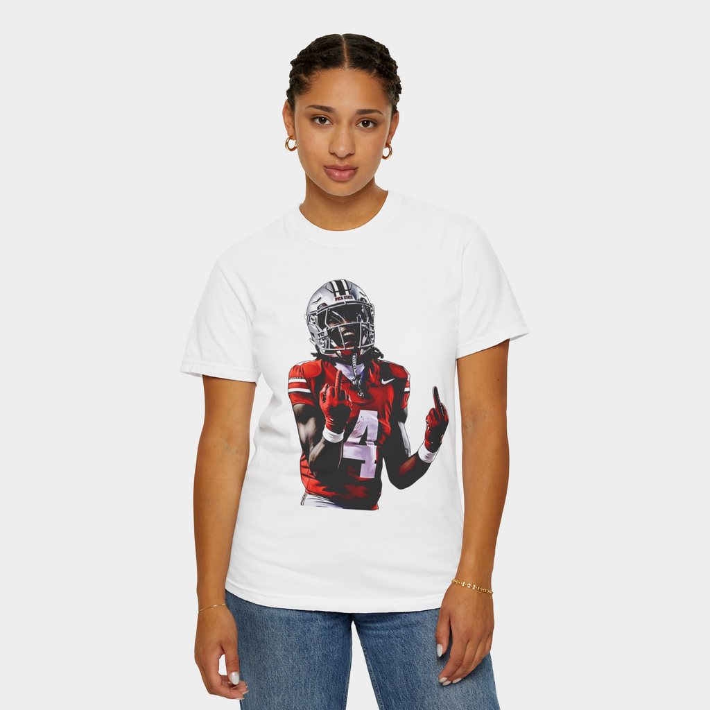 Ohio State Buckeyes Jeremiah Smith Player Middle Finger T-Shirt
