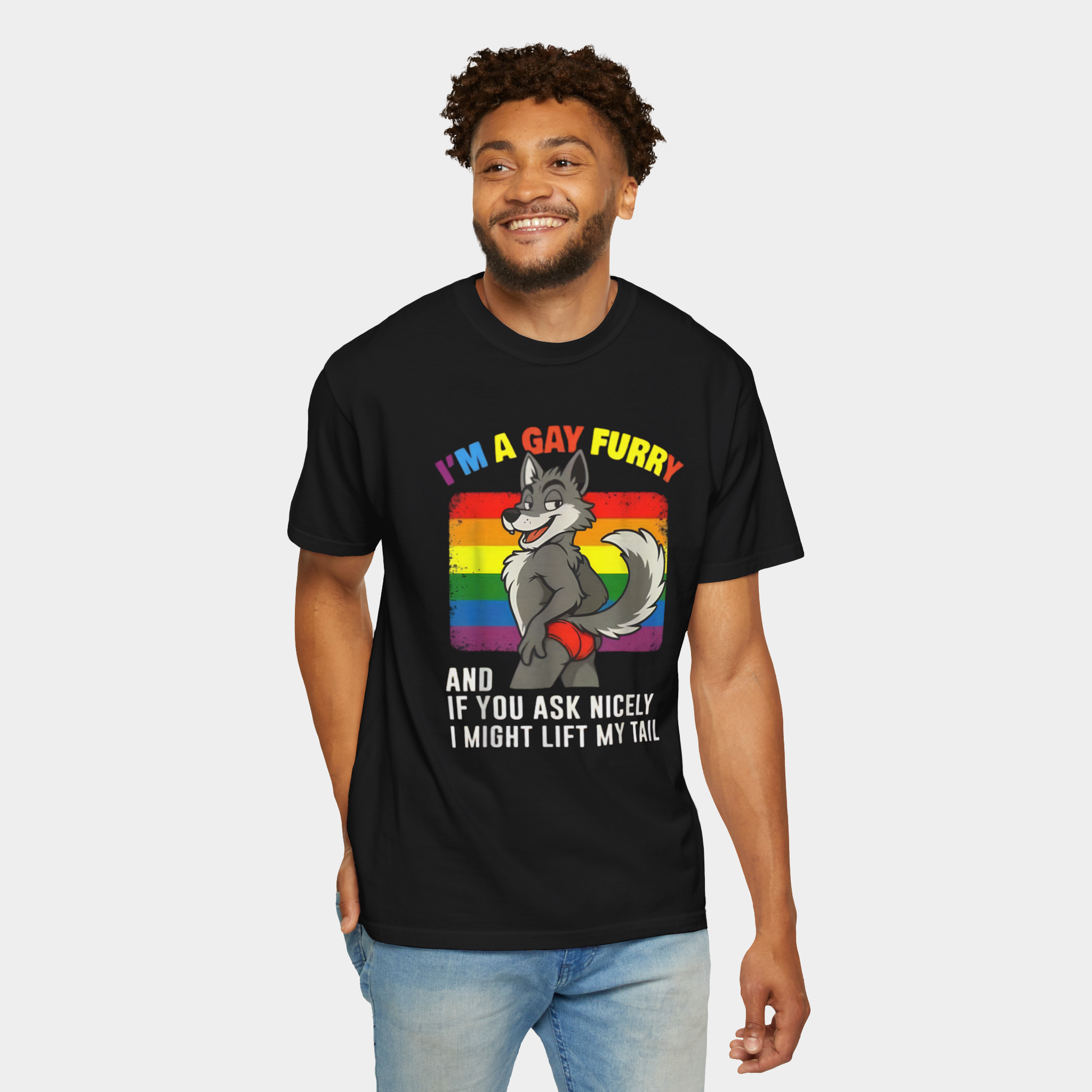 I'm A Gay Furry Pride Month Gay LGBTQ Rainbow Fox Furry T-Shirt