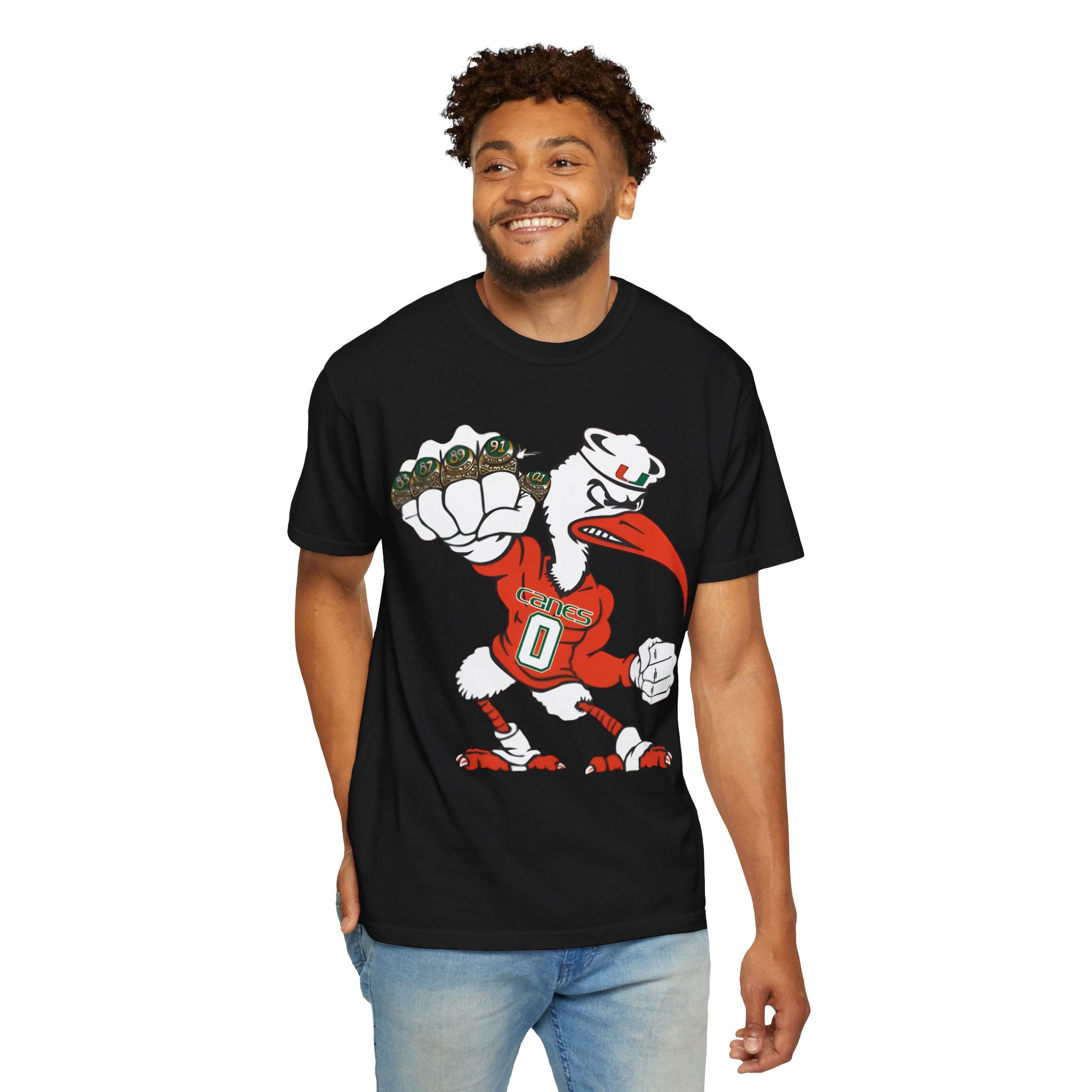 Miami Hurricanes Men's 5 Rings POW T-Shirt