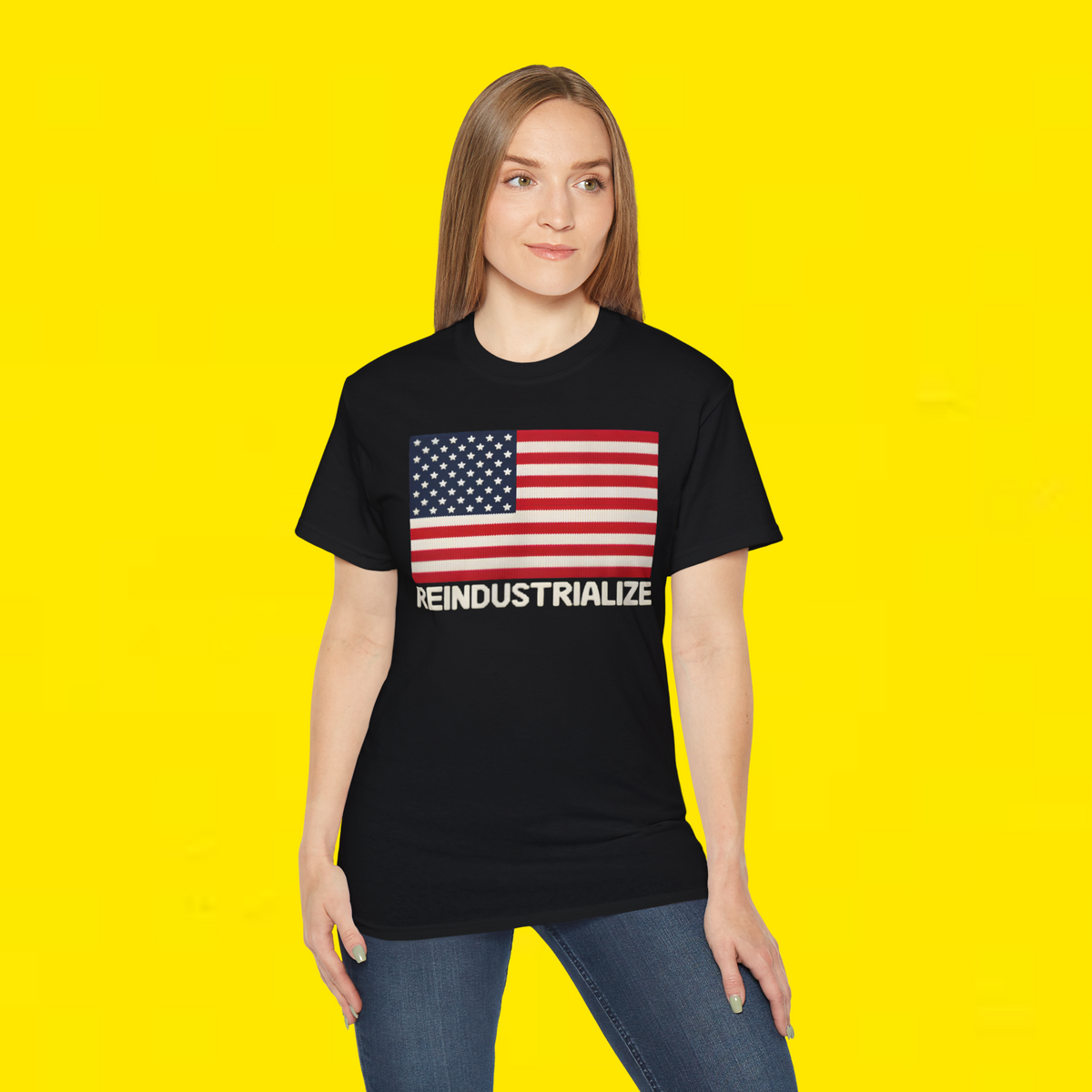
Reindustrialize United States Flag shirt