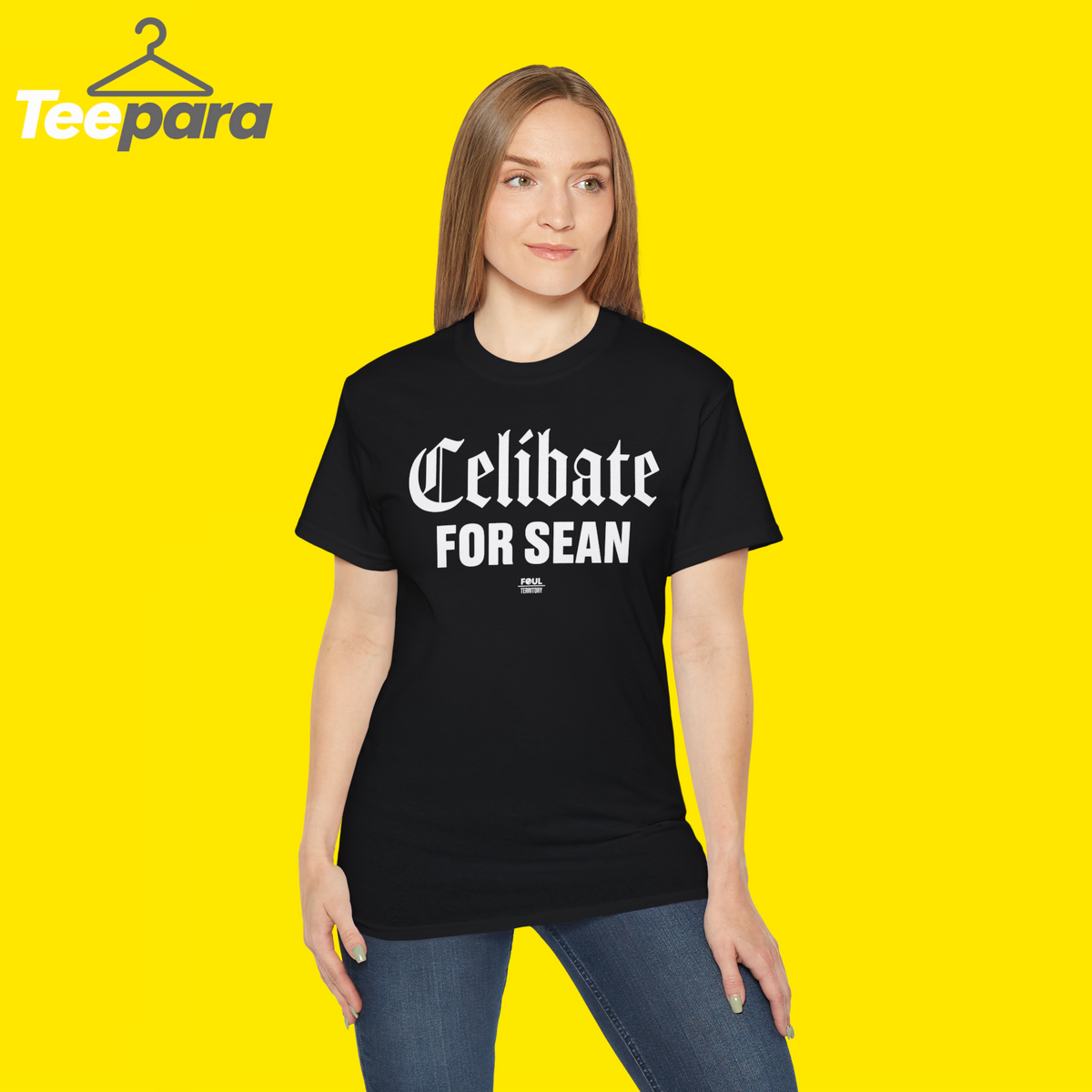 Top Celibate For Sean Gothic Typography Foul Territory Sports Podcast Humor T-Shirt