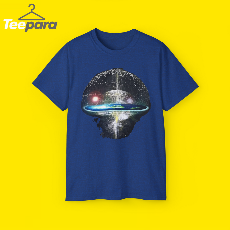 Blue Flat Earth Firmament Dome Shirt, front view