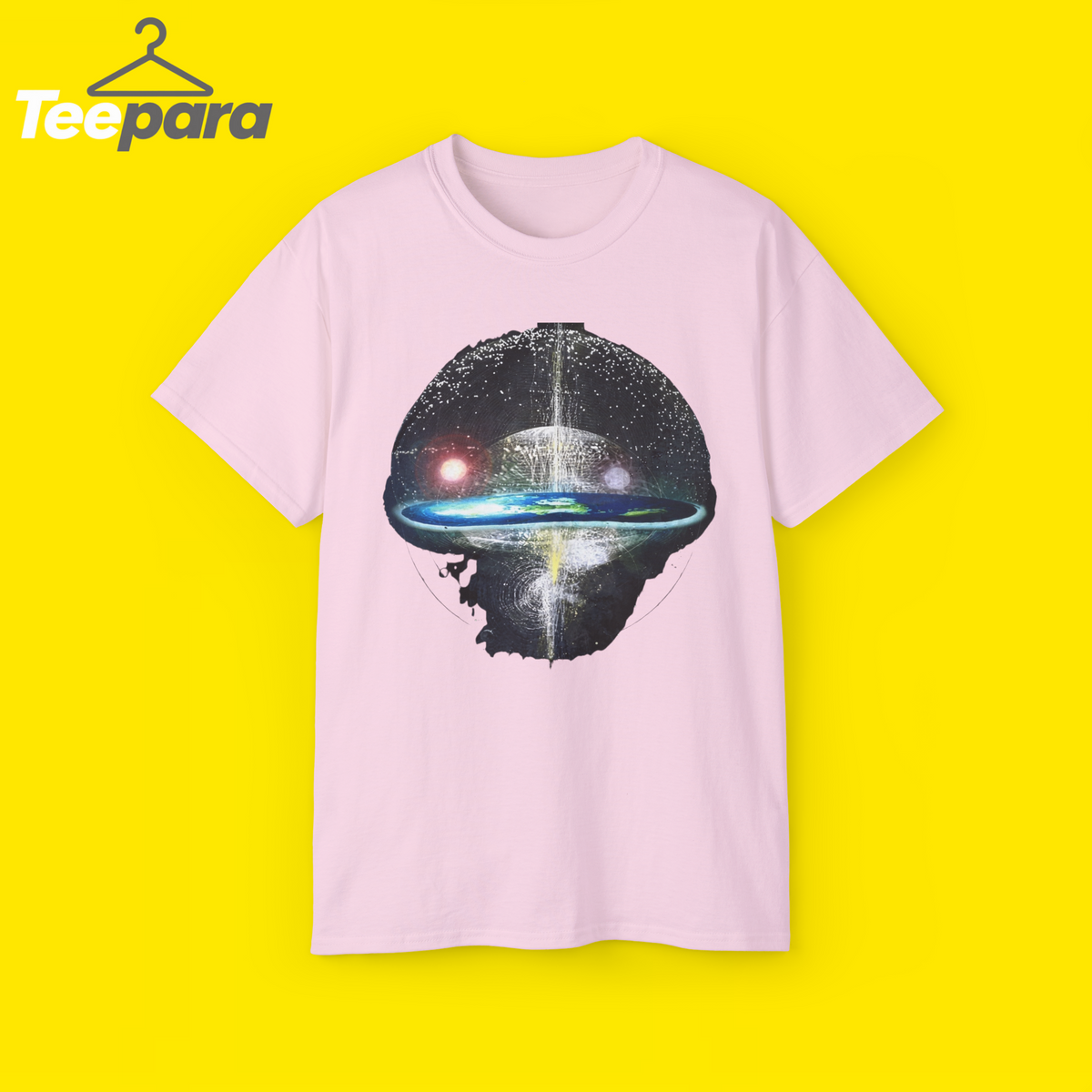 Pink Flat Earth Firmament Dome Shirt, front view