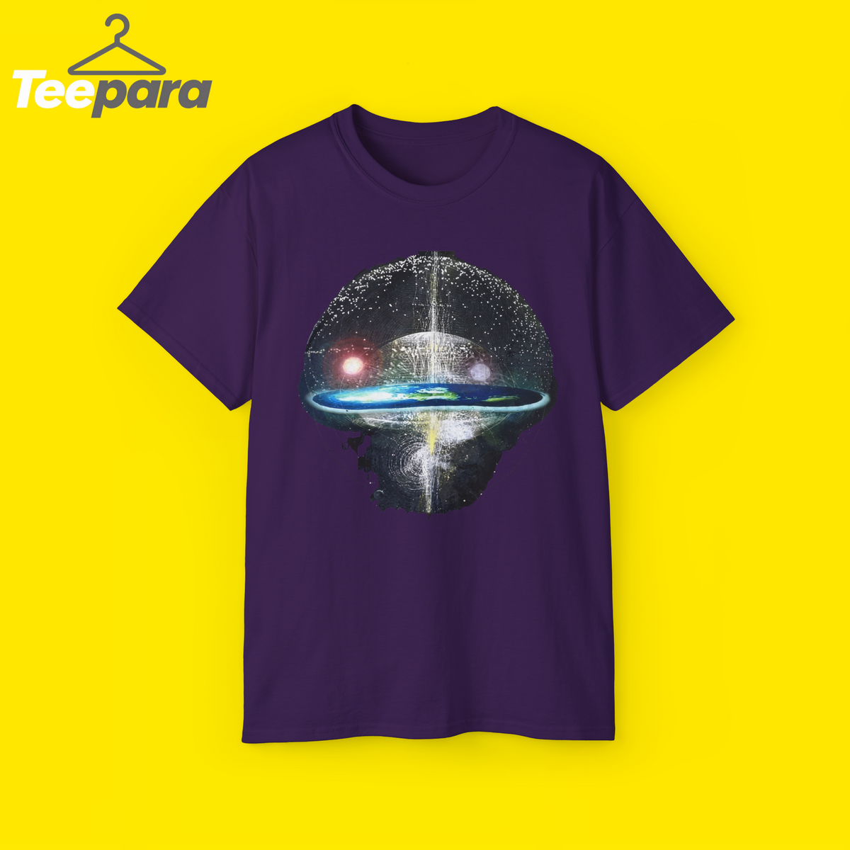 Purple Flat Earth Firmament Dome Shirt, front view