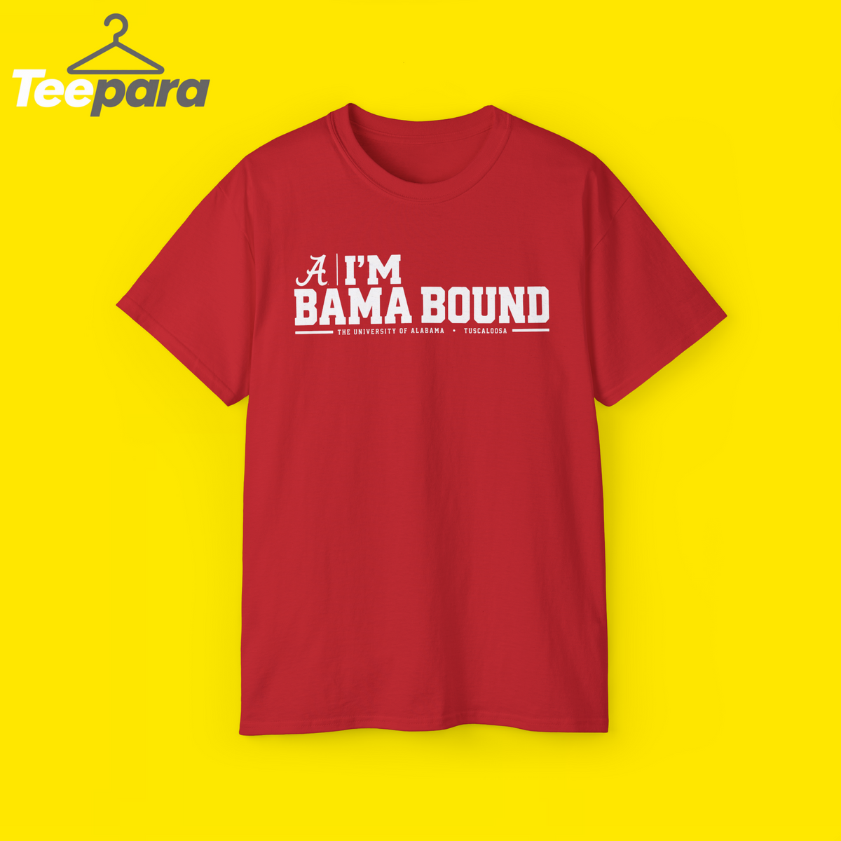 I'm Bama Bound Meme Shirt - Red unisex t-shirt with funny Alabama meme graphic, front view