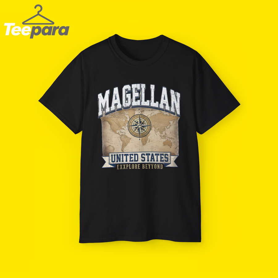 intage Magellan US Map Graphic Tee | Retro 90s Explore Beyond Heavyweight Comfort Colors Streetwear T-Shirt